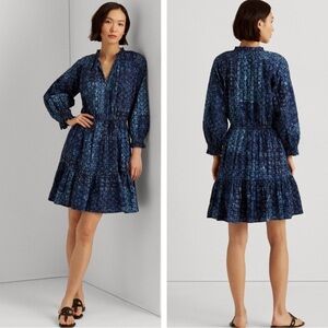 Ralph Lauren Black Label blue tie-dye eyelet ling sleeve